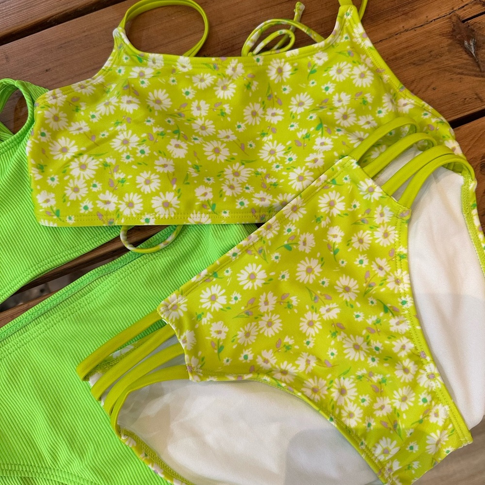 Bundle of Floral Swimsuits size 10/12 girls